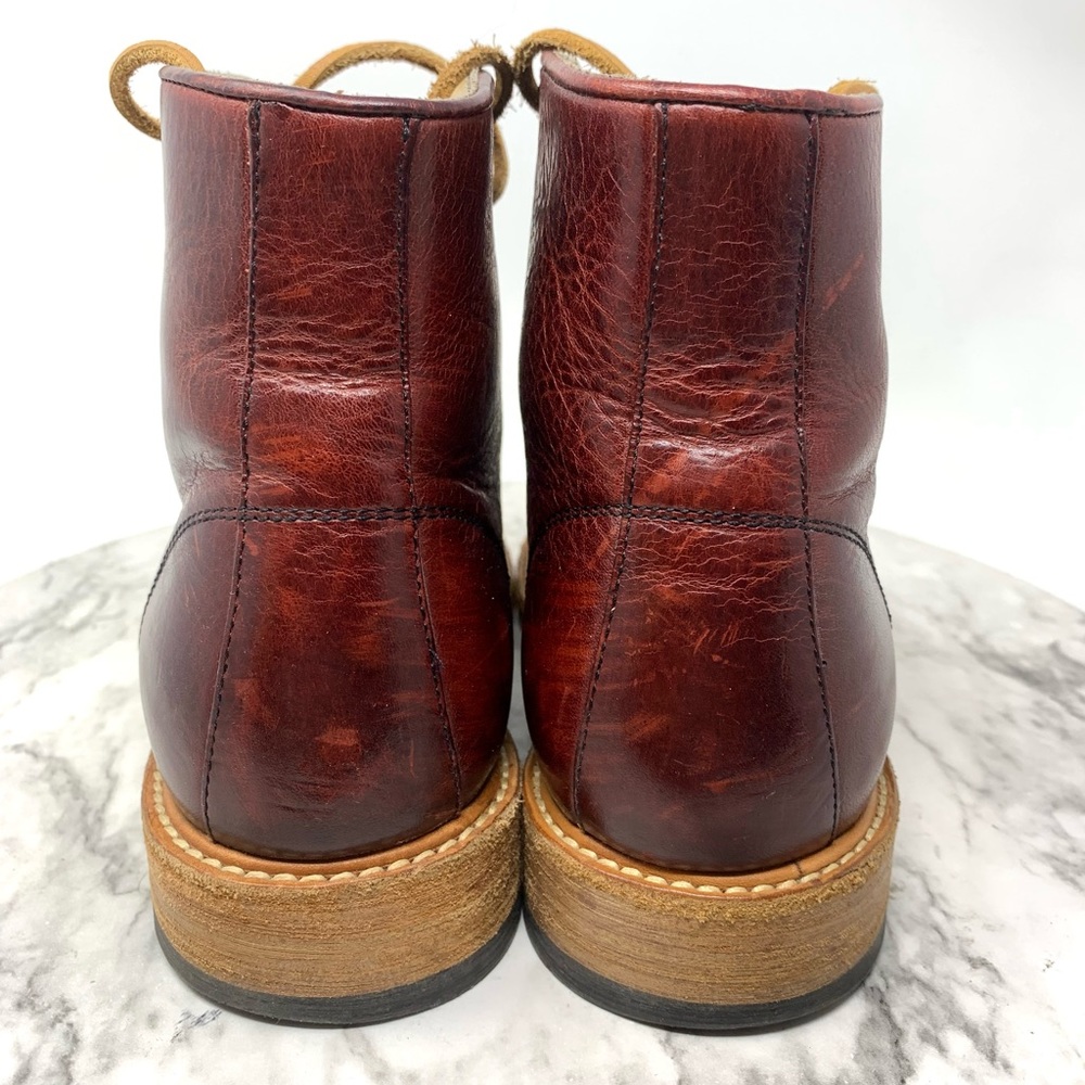 Will Leather Goods Lace Up Leather Combat Moto Boots 38/6MNS/8WMS Gorpcore - Picture 5 of 16